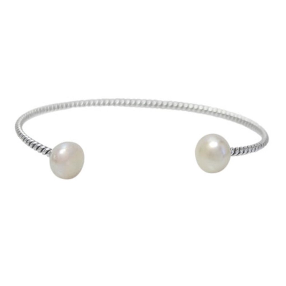 Sterling Silver Cuff Bracelet Fresh Water Pearl